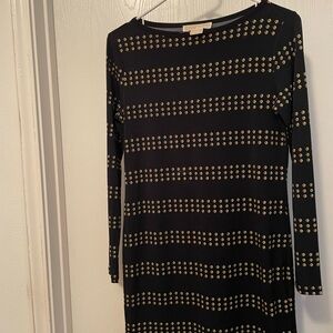 Michael Kors Black Dress with Gold Accents